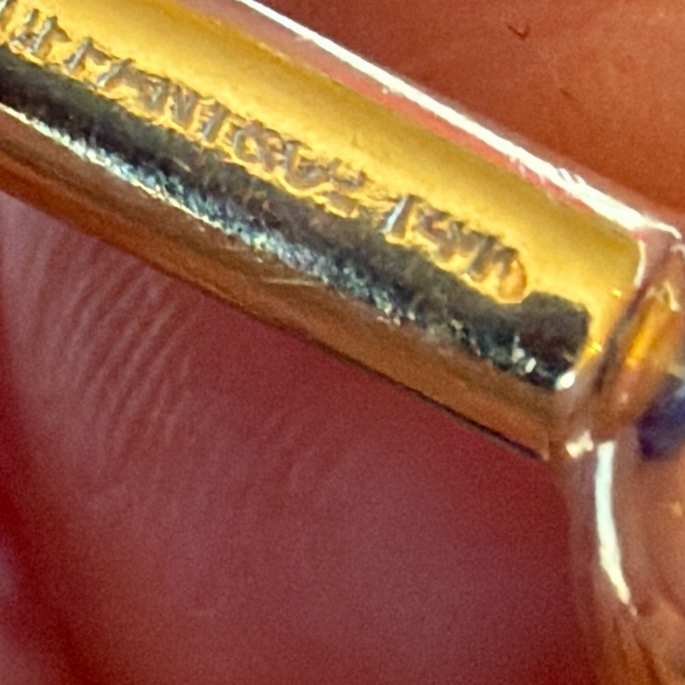 Tiffany 14 karat gold and lapis cufflinks - Picture 9 of 10